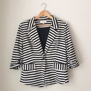 Monteau B+W Stripe Jersey Blazer